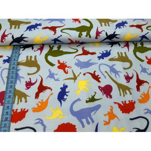 Dizajnérska bavlna dinosaurus detský vzor (Modrá)