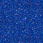 Dizajnérska bavlna vesmír drobné hviezdy planéty (Modrá)