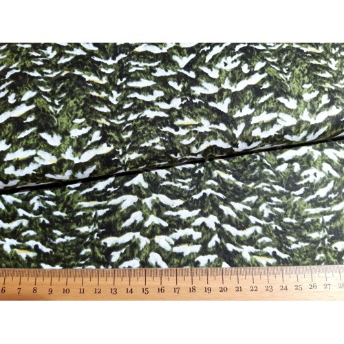 Dizajnérska bavlna les stromy sneh