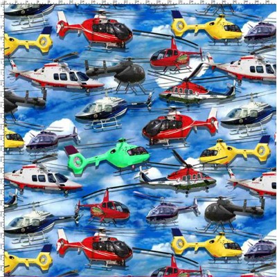 Bavlnený úplet DIGI vrtuľník helikoptéra Oekotex 100