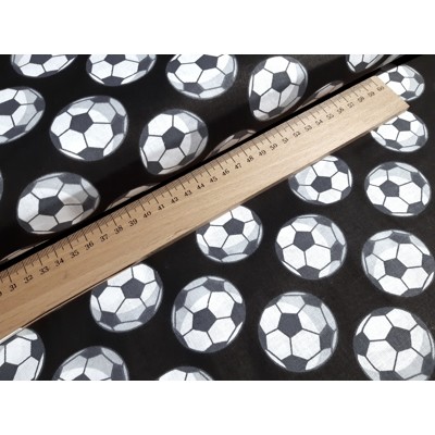 Bavlnené plátno bavlna futbalové lopty futbal (Čierna)