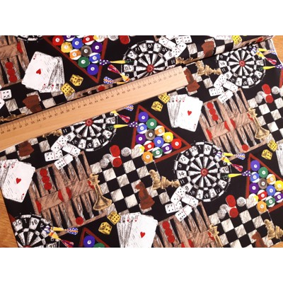 Dizajnérska bavlna hry karty šípky domino dáma šach biliard