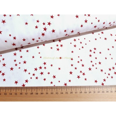 Bavlnené plátno bavlna hviezdičky (červené hviezdy na bielom)