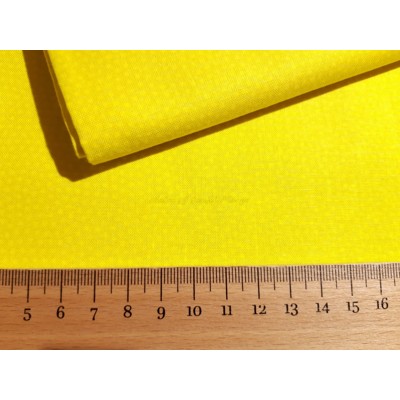 Dizajnérska bavlna plátno žltá bodka na žltej