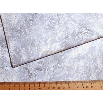 Dizajnérska bavlna plátno melír hviezdy strieborná potlač (Sivá)