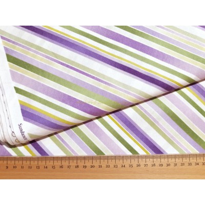 Dizajnérska bavlna plátno fialový šikmý prúžok nepravidelný