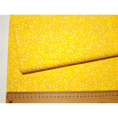 Bavlnené plátno bavlna mramor lístočky (listočky žlté)