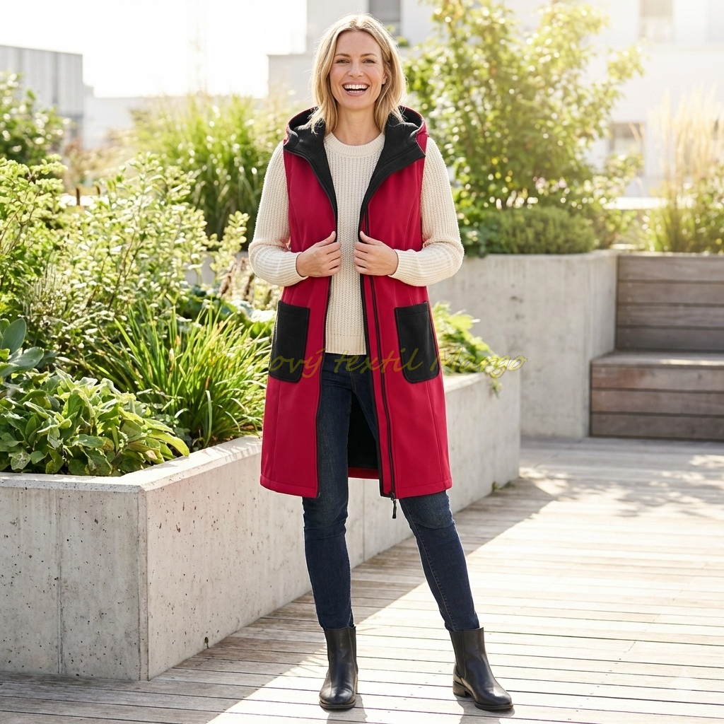 zimný softshell s flisom bordový vínový margo metráž