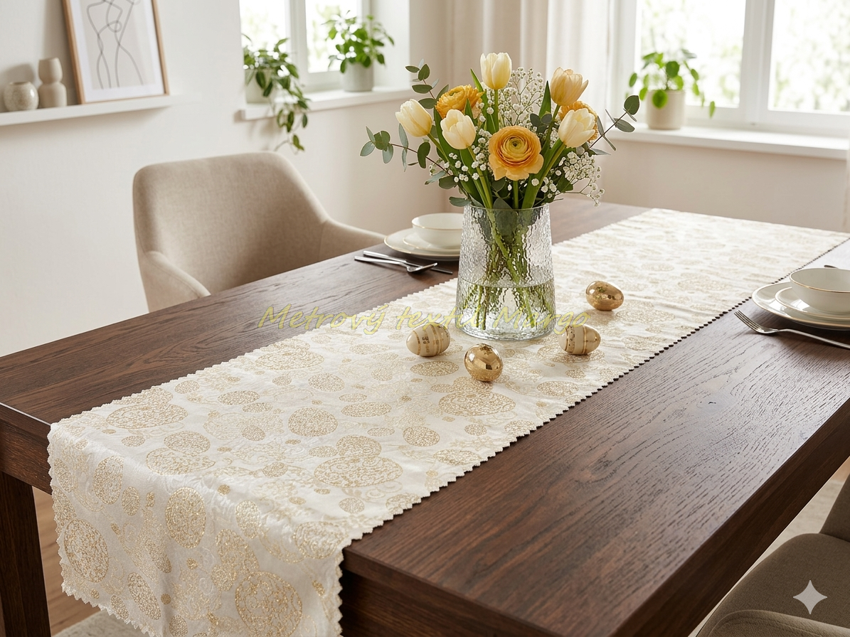 veľkonočná štóla so zataveným elegantným okrajom, margo metráž