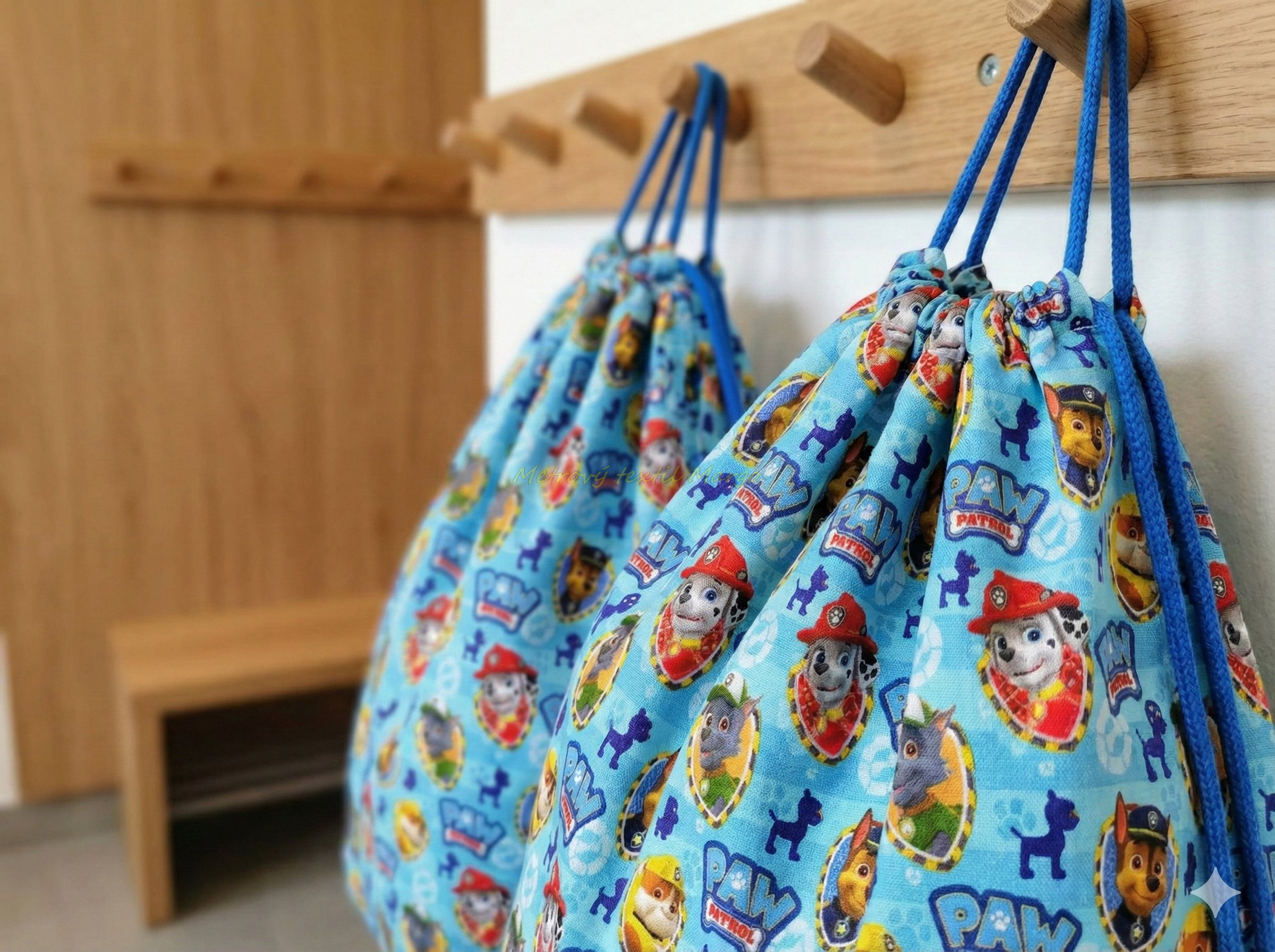 labková patrola detail sťahovacie vaky vrecko na prezúvky škôlka škola