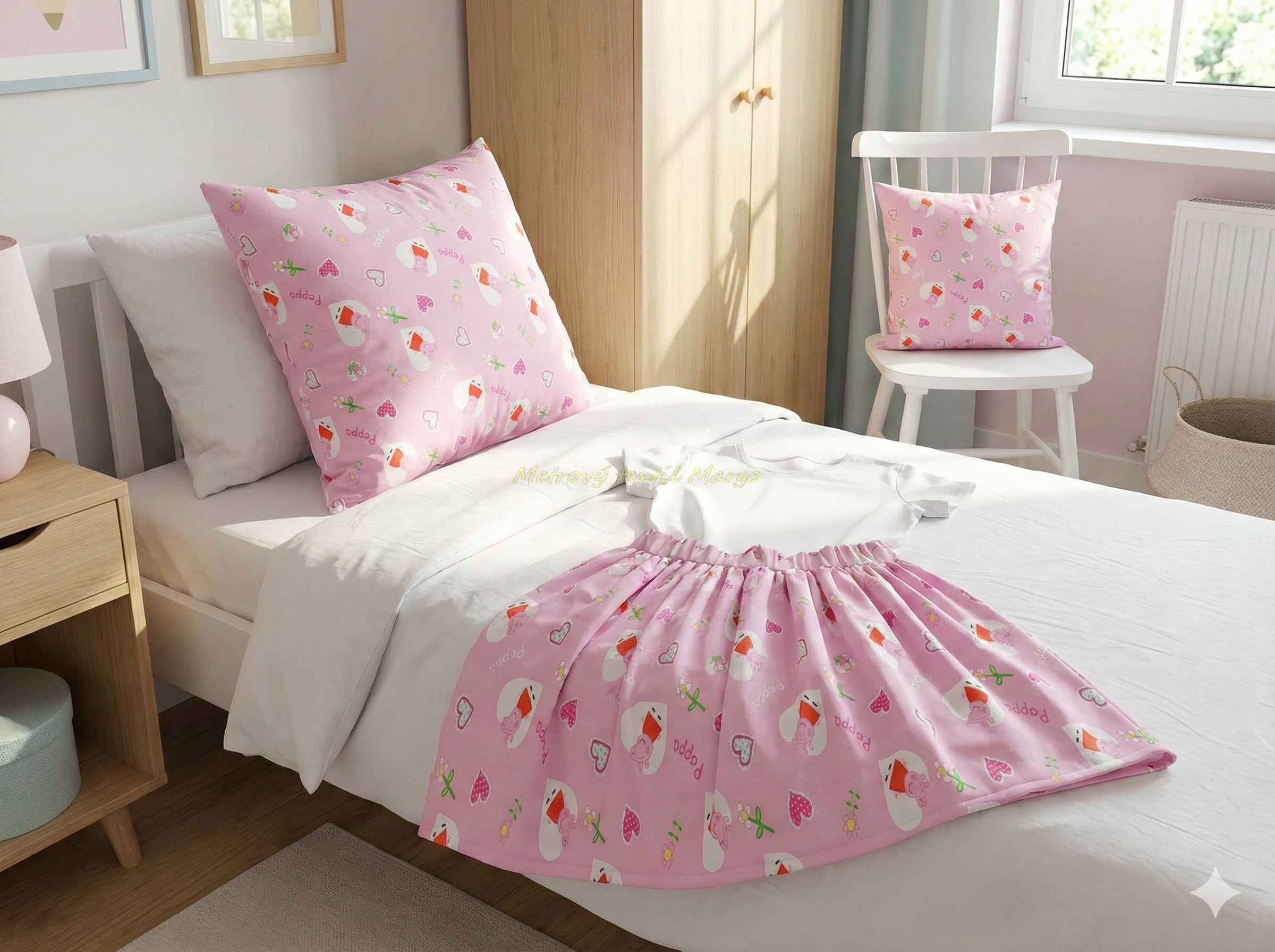 prasiatko peppa pig sukňa detail vankúš