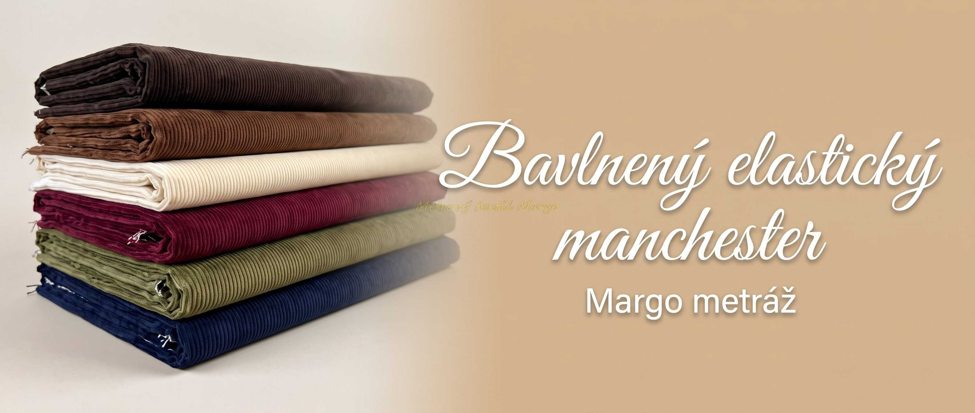 Bavlnené elastické manchestre v Margo metrážii
