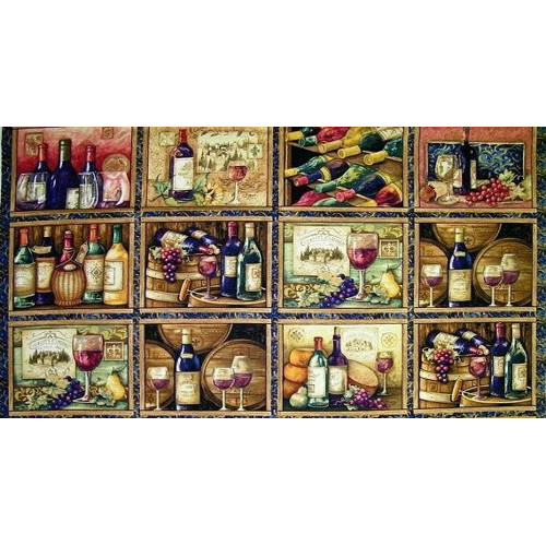 Bavlnený panel víno, vinárstvo, vínobranie, fľaše