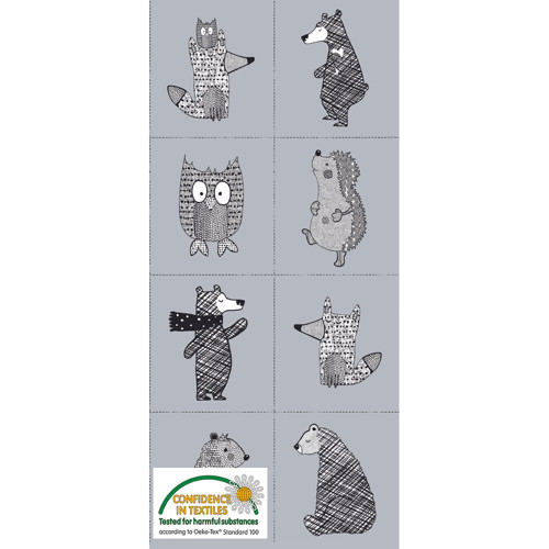 dizajnérsky panel lesné zvieratá medveď ježko líška sova