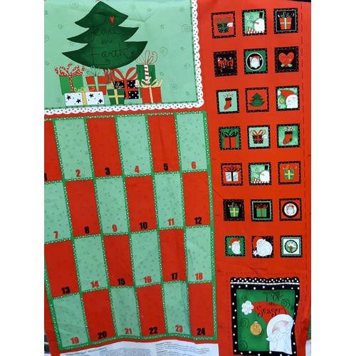 Dizajnérsky bavlnený panel adventný kalendár Vianoce