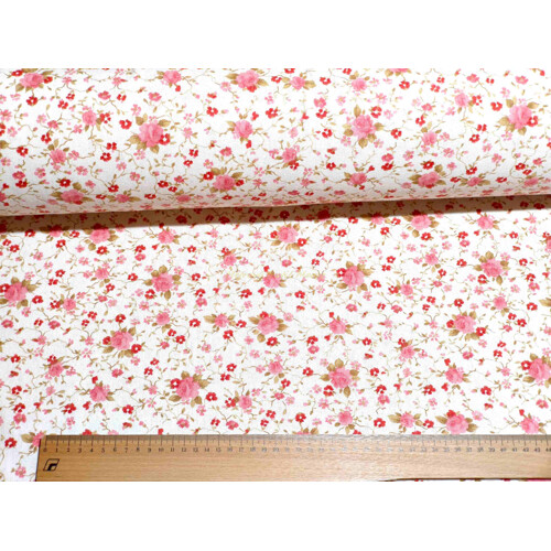 Režná dekoračka s drobnými kvetmi margo metráž