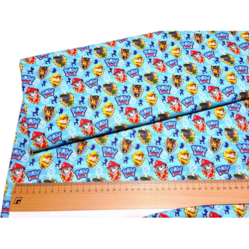 Bavlnené plátno Labková patrola - modré | 100% bavlna | Margo