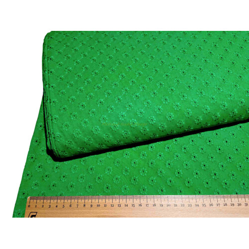 zelená smaragdová vyšívaná madeira, bavlnená madeira, margo metráž