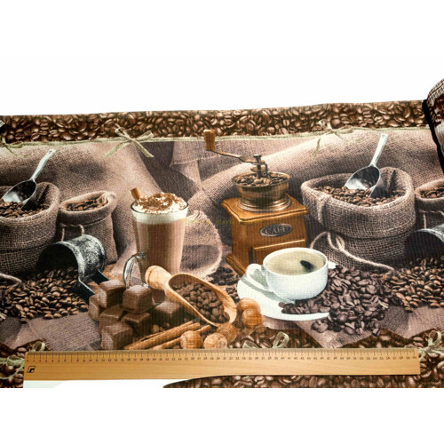 Vaflovina so vzorom kávy (hnedá) – metráž | Kreativcentrum Margo