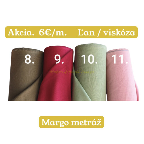 Ľan s viskózou OLIVOVÁ ZELENÁ | Kreativcentrum Margo