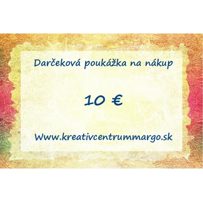 Poukážka na nákup v hodnote 10 € (10 eur)
