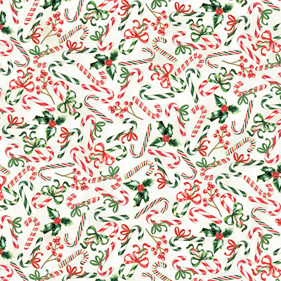 Dizajnérska bavlna červené zelené vianoce cezmína lízatká cukríky zlatá potlač...