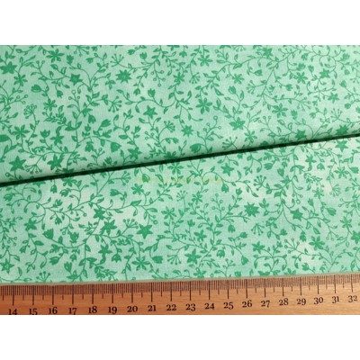 Bavlnené plátno bavlna vetvičky (Tyrkysová zelená)