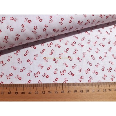 Bavlnené plátno bavlna drobné kvety červené (Červená)