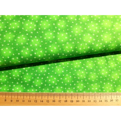 Dizajnérska bavlna plátno hviezdičky mramor (zelená)