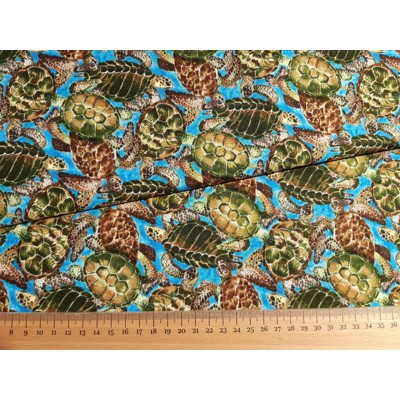 Dizajnérska bavlna plátno korytnačky leto more