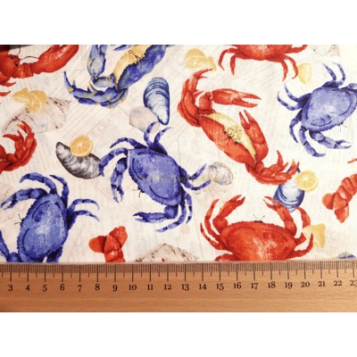 Dizajnérska bavlna plátno krab rak more pláž leto