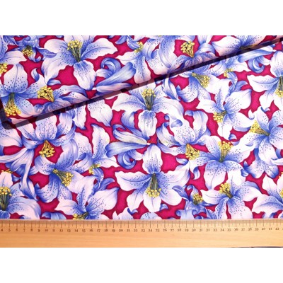 Dizajnérska bavlna plátno kvety