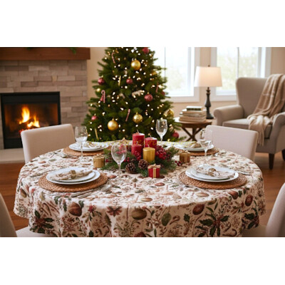 Vianočný obrus kruh cca 145 cm