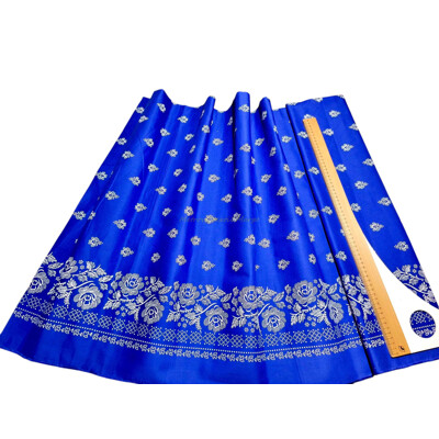 Modrá folklórna bavlna s bordúrou | Kreativcentrum Margo