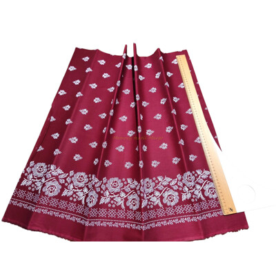 Bordová folklórna bavlna s bordúrou | Posledný kus