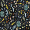 Dizajnová bavlna Flora and Form bylinky čierna | Margo